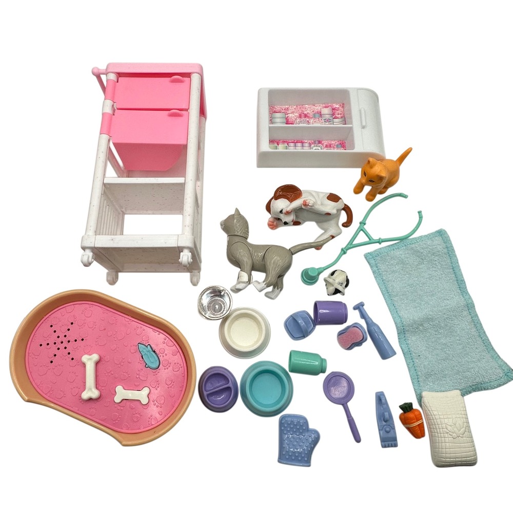 VTG Barbie Pet Doctor Love & Care Vet Mixed Animal Lot Accessories Dog Cat 1996